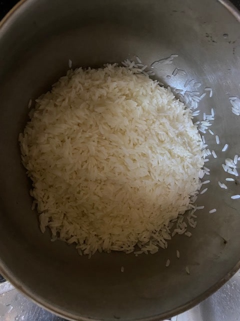 partially cooked rice