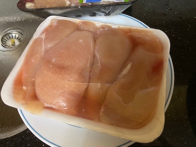 thinly sliced chicken breast/shnitzel