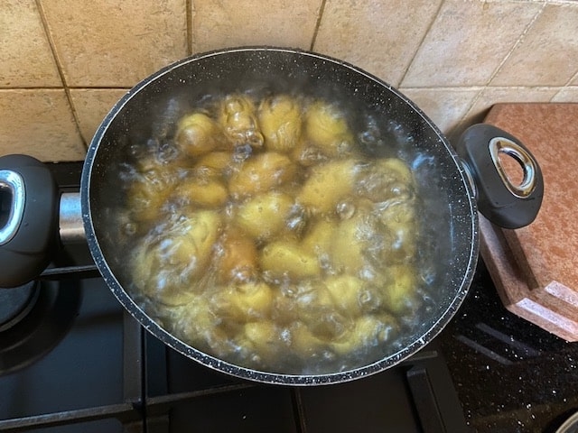 parboiling the potatoes