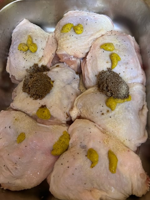 prepping the chicken