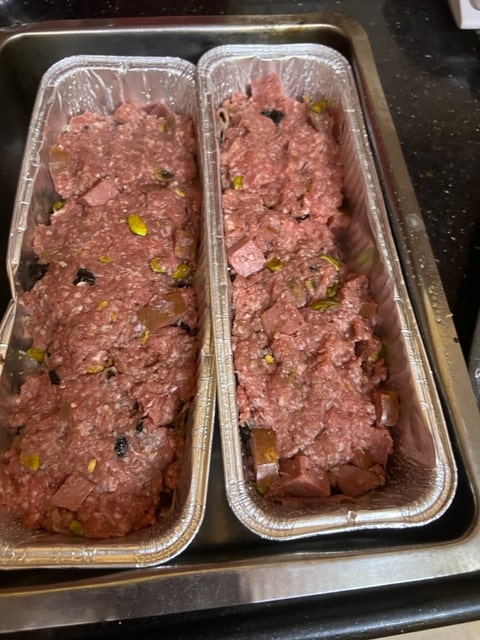 adding the chopped beef mixture