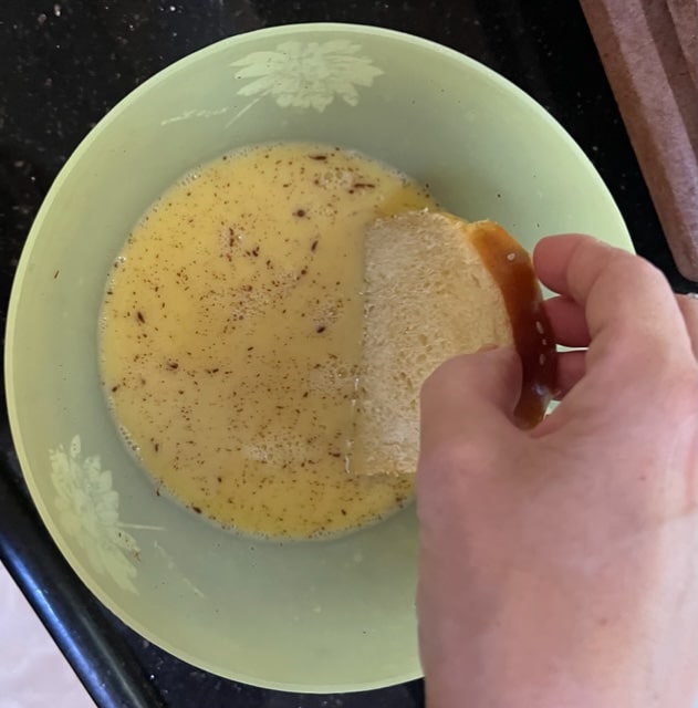 dipping the bread