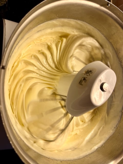 whipped eggs and sugar