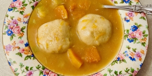 Kubbeh (meat stuffed semolina dumplings) Soup