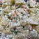 potato salad with peas and carrots