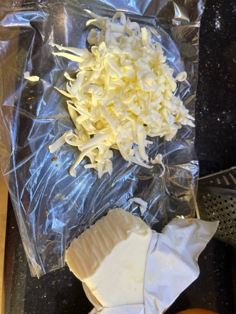 grating the butter