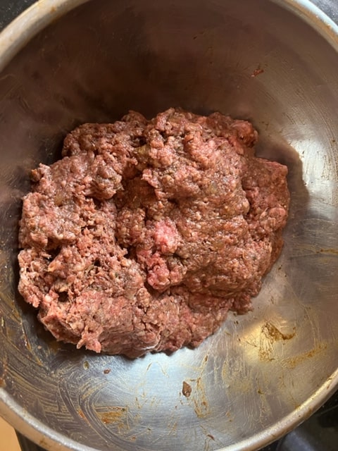 meat mixture fully mixed