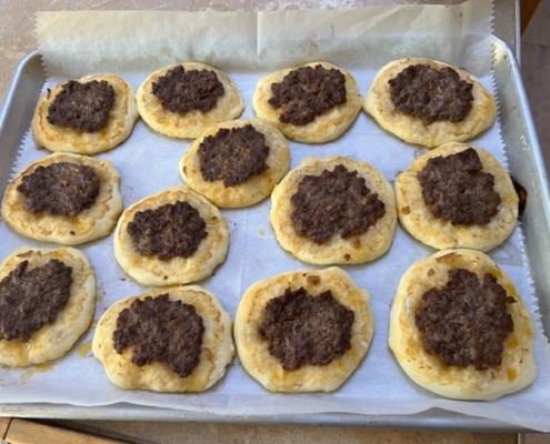 Lahmacun or Lama B'ajin or Meat Pizzas