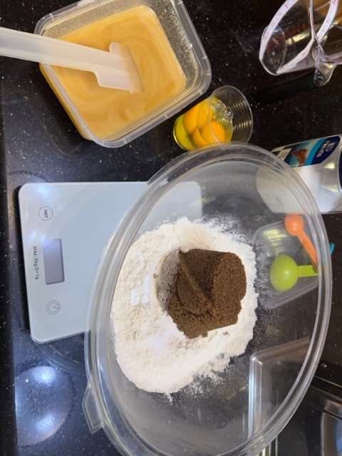 dry ingredients with wet ones on the side