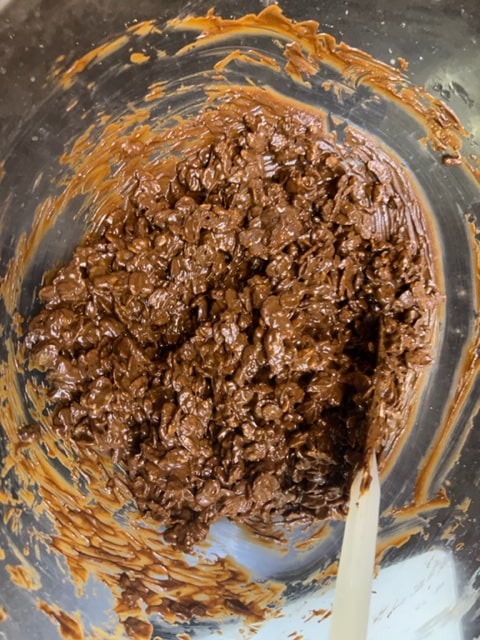 mix in rice crispy cereal