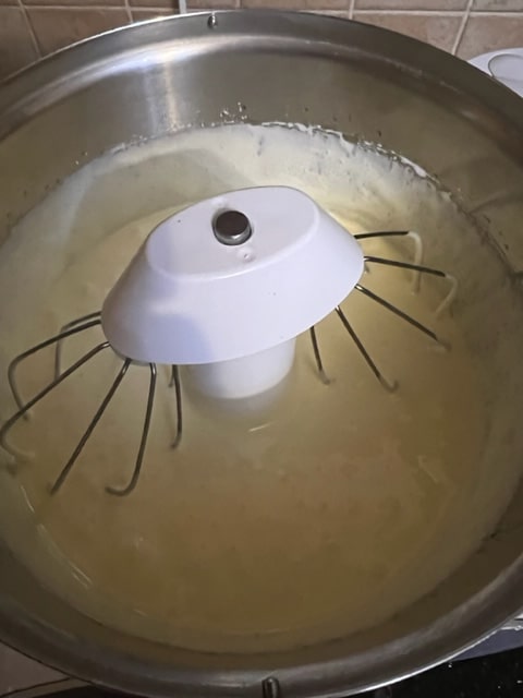 beat eggs and sugar till light