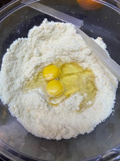 adding wet ingredients