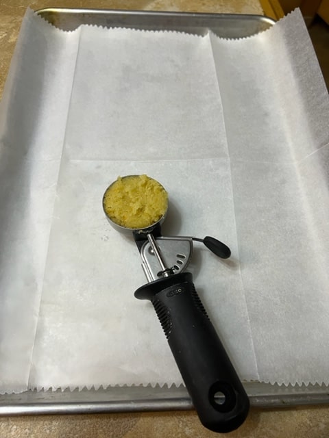 scoop of biscuit dough