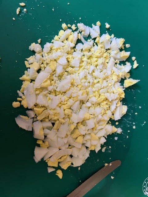 coarsely chop the eggs