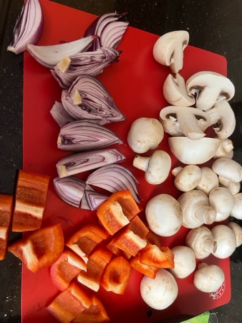 prepping the veggies