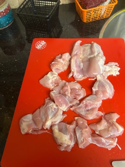 chunking the chicken