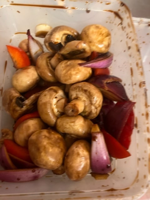vegetables in marinade