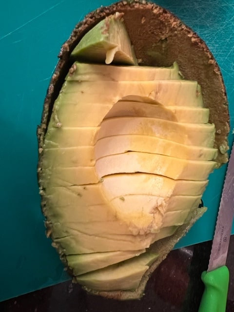 sliced avocado half