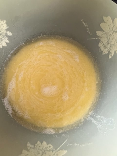 melted butter and milk