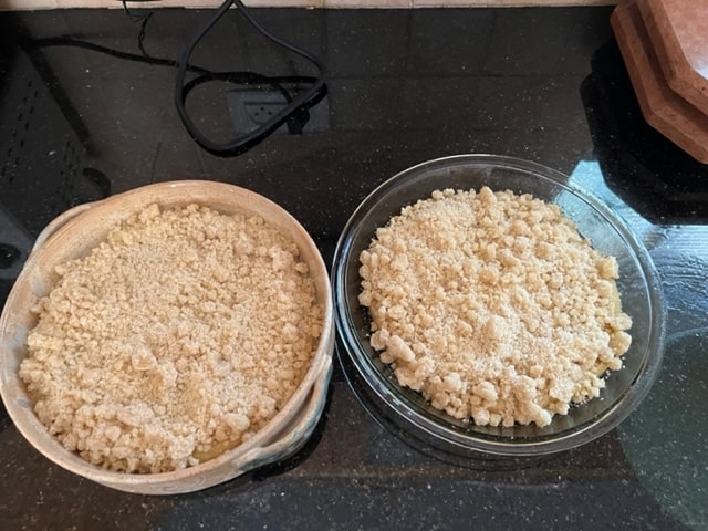dividing crumbs evenly