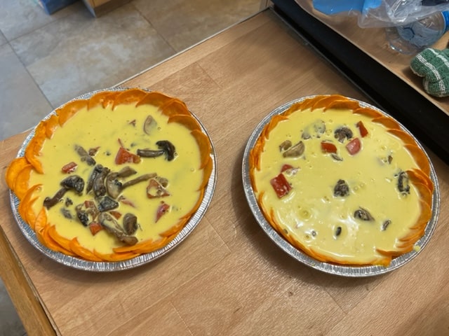 The quiches before baking