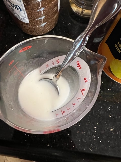 mixing the cornstarch and water