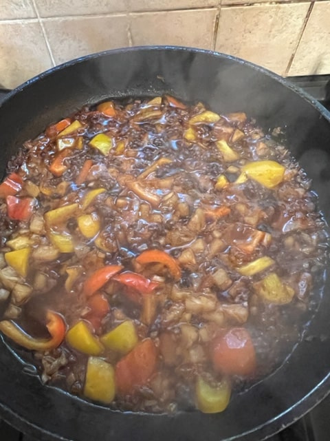 starting to cook the sauce