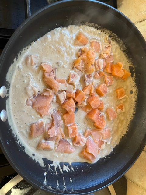 adding the salmons
