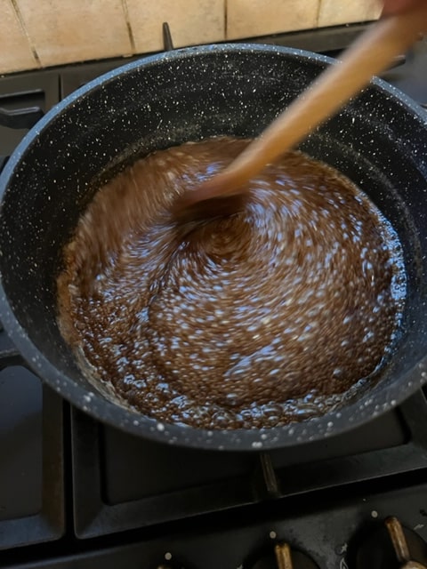boiling the caramel