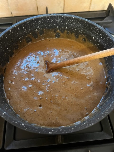 after adding baking soda, stir!