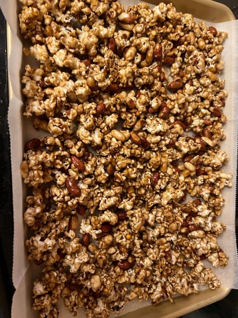 spread mixture in pan in a layer