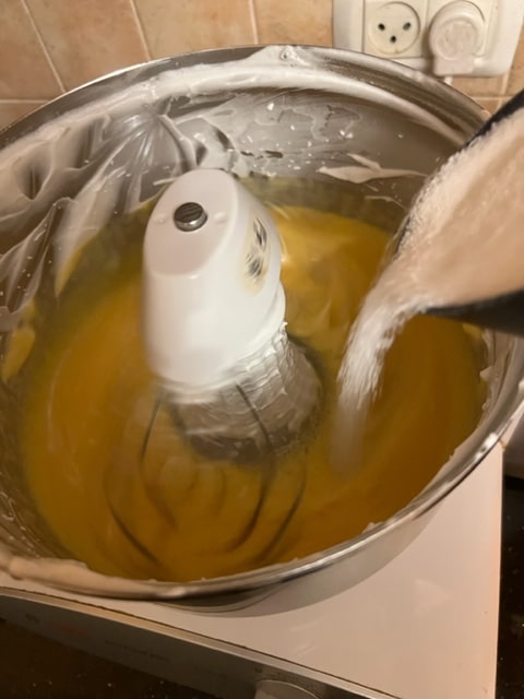 whipping yolks and sugar