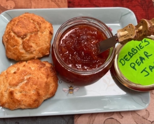 Ginger Scones with Pear Jam