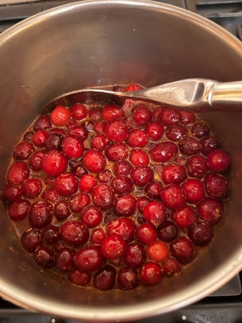 cooking till sugar is dissolved