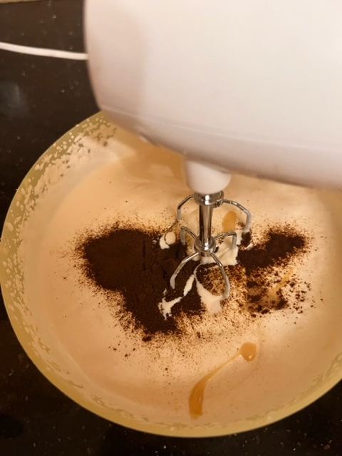 adding the espresso powder