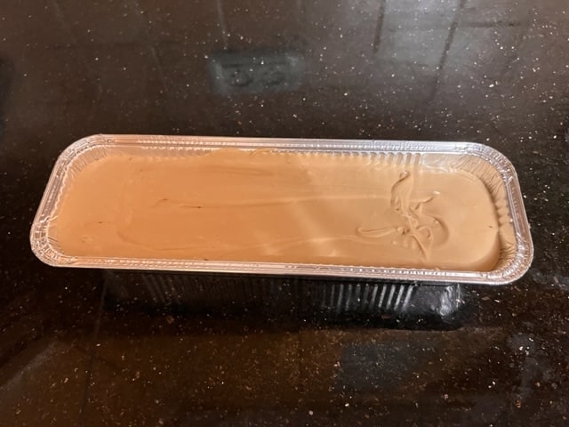 ice cream in pan ready for freezer