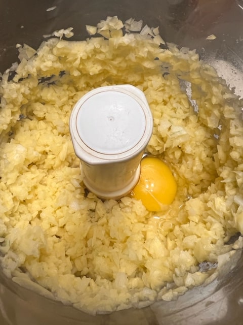 smaller pieces and one of the eggs