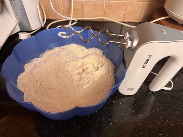 mixing dry ingredients together