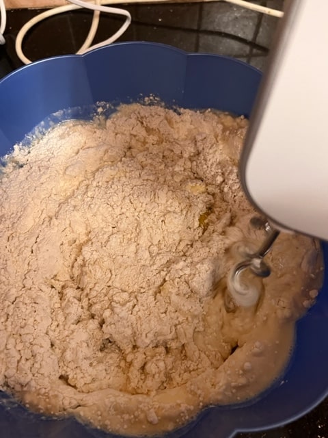 kneading the mixture