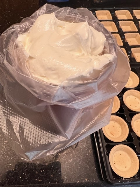 fill bag with cheesecake mixture