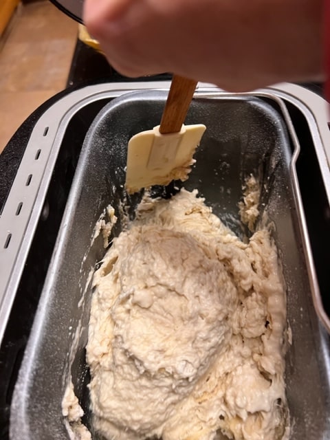 mixing the dough