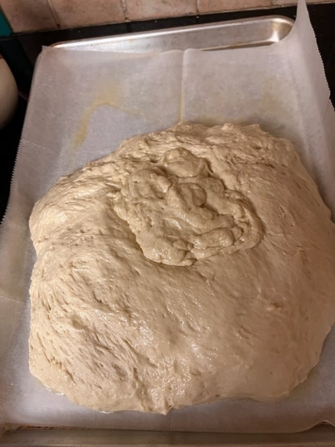 dough on parchment paper