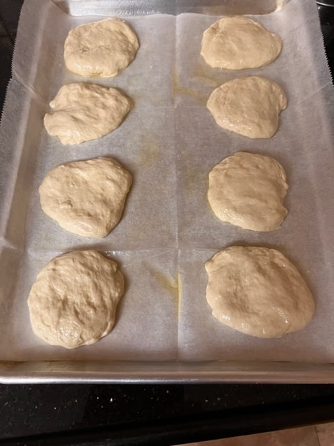 Place the rounds on lined baking sheets