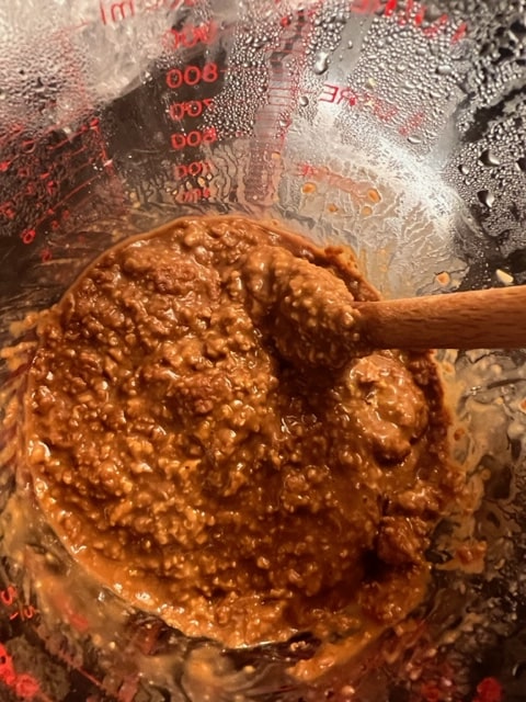 oatmeal mixture - thickish and soft