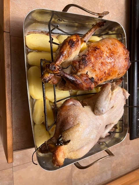 after 1 hour, top of duck compared to bottom of duck