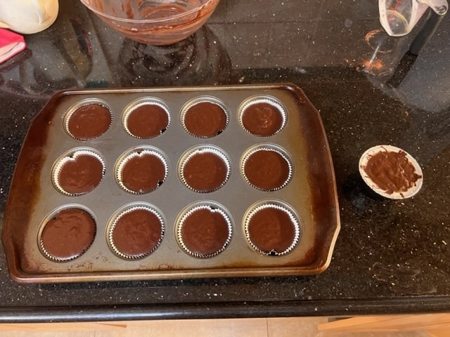 fill with batter evenly