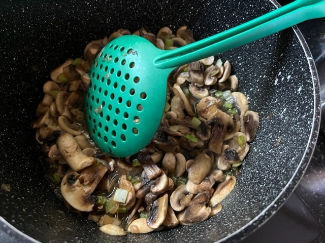 saute the onions, celery and mushrooms lightly