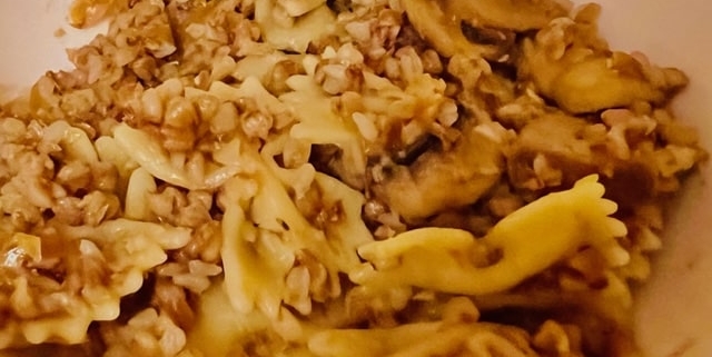 Kasha Varneshkes or Buckwheat Groats with Bowtie Noodles