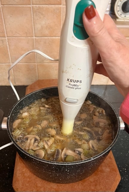soup is cooked and ready to blend