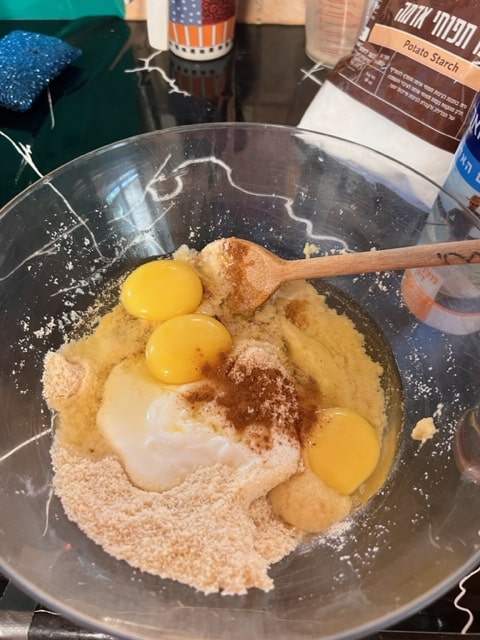 adding the wet ingredients